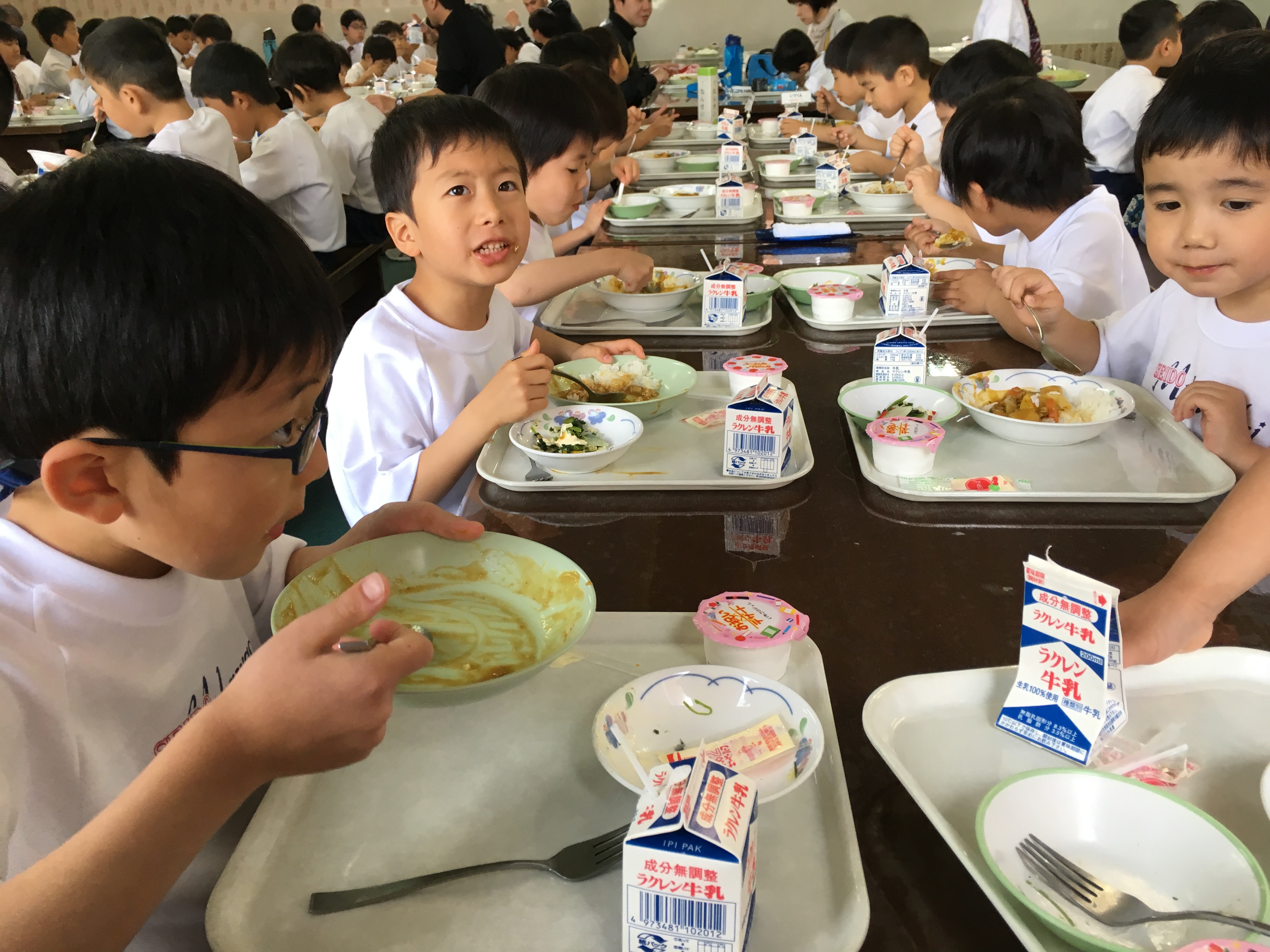 初めての給食