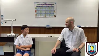 アメリカ人の教員と４年生の会話